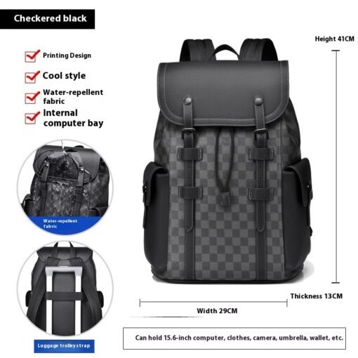 Curved Shoulder Strap New Men's Casual Business Travel Backpack - Imagen 6