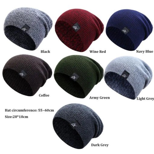 Unisex Fashionable Knitted Beanie, Winter Wool Elastic Hat For Outdoor Cycling, Camping, Travel Winter Beanie Hat Acrylic Knit Hats For Men Women - Imagen 8