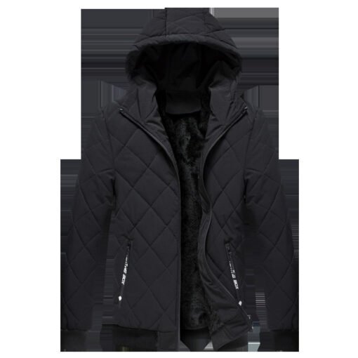 Men's Fall Winter Hooded Velvet Cotton Clothes - Larawan 5