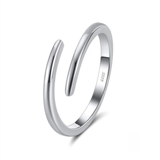 S925 Sterling Silver Ring Simple Opening Adjustable - Image 6