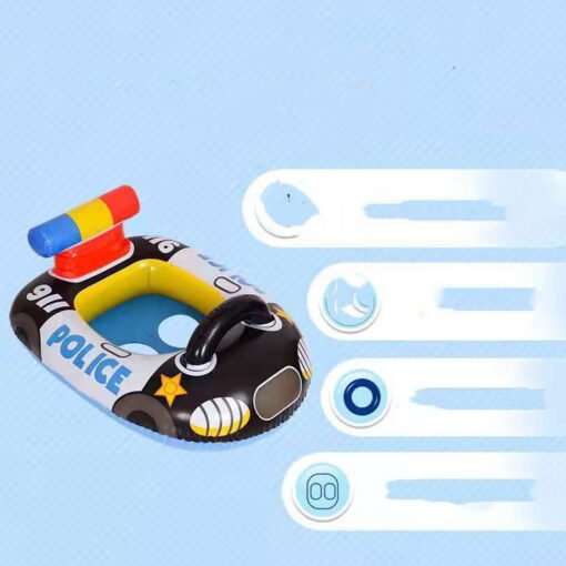 Children's New Swimming Ring PVC Inflatable Police Car Swimming Ring - immagine 5