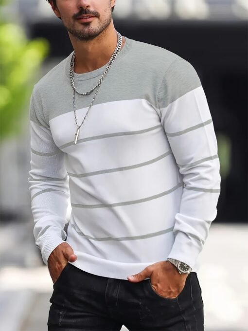 Men's Knitwear Fashion Crew Neck Casual Sweater - Image 3