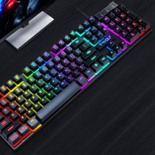 Gaming Usb Luminous Wired Keyboard Floating Manipulator - Imagen 6