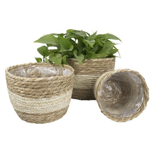Straw Flowerpot Flower Frame Planting Basket - 图片 3