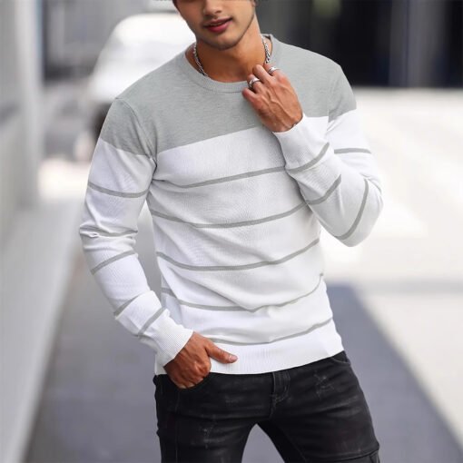 Men's Knitwear Fashion Crew Neck Casual Sweater - Image 2