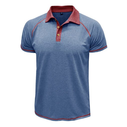 Men's Short-sleeved Lapel Henry T-shirt Men's POLO Bottoming Shirt - immagine 10