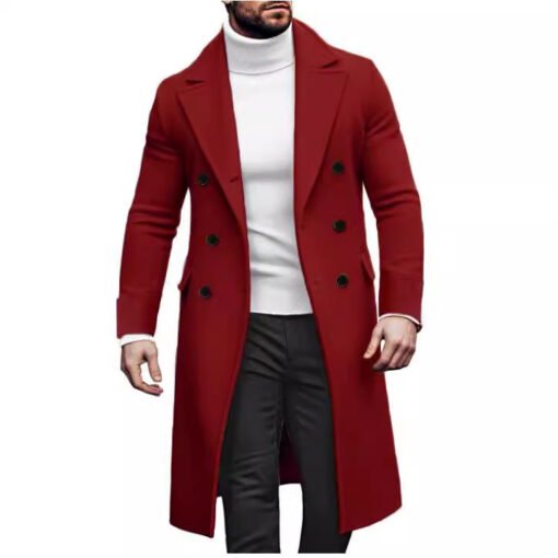 Woolen Large Overcoat Male Double-breasted Coat - Imagen 4