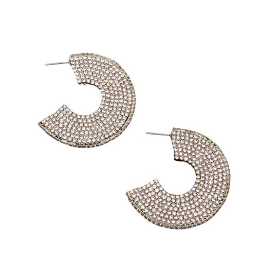 Minority Fashion Rhinestone C- Shaped Earrings - Image 6