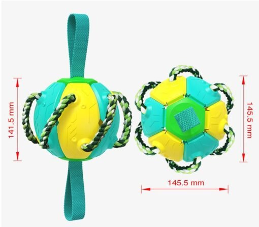 Interactive Dog Football Soccer Ball With Tabs Inflated Training Toy Outdoor Border Collie Balls Pet Products - Bild 3