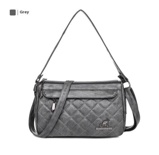 PU Soft Leather Textured Crossbody Bag - Image 7