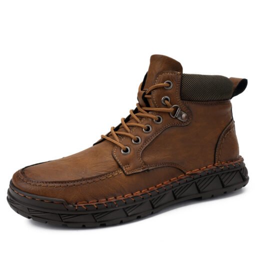 Winter Men's Boots Leisure Plus Size Fleece-lined Platform Casual Shoes Gaobang - Hình ảnh 6