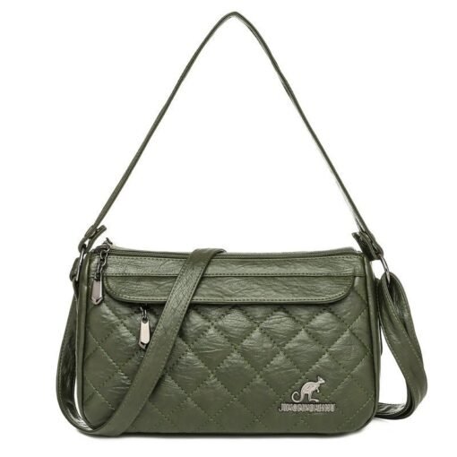 PU Soft Leather Textured Crossbody Bag - Image 6