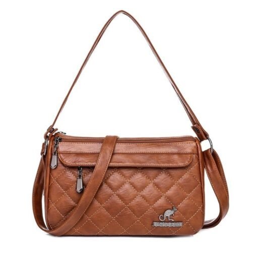 PU Soft Leather Textured Crossbody Bag - Image 10