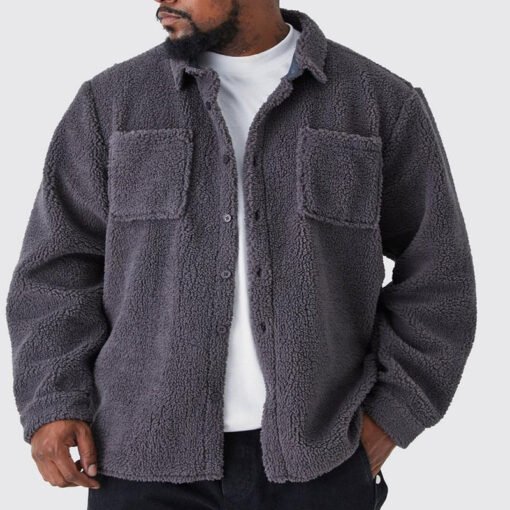 Loose Button Polo Collar Solid Color Cardigan Jacket Men - immagine 8