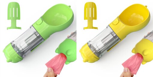 Pet Water Bottle Feeder Bowl Garbage Bag Storage Portable Pet Outdoor Travel 3 In 1 Dog Water Bottle - Imagen 8
