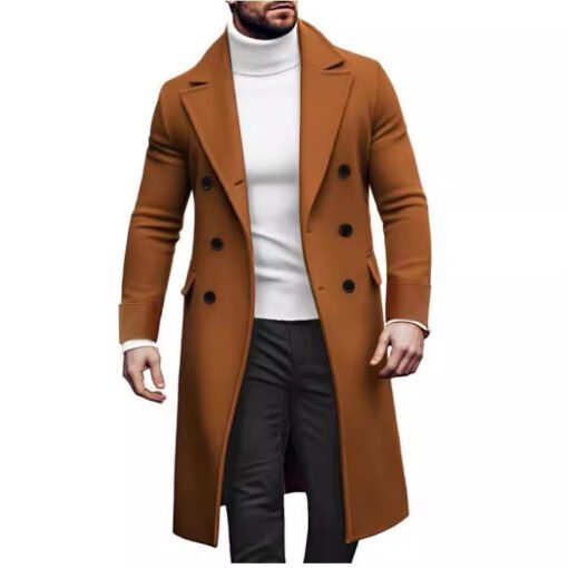 Woolen Large Overcoat Male Double-breasted Coat - Imagen 2