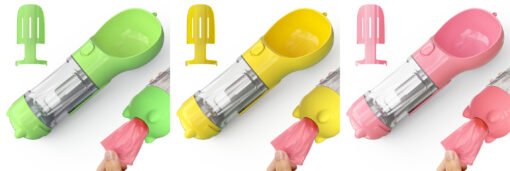 Pet Water Bottle Feeder Bowl Garbage Bag Storage Portable Pet Outdoor Travel 3 In 1 Dog Water Bottle - Imagen 9