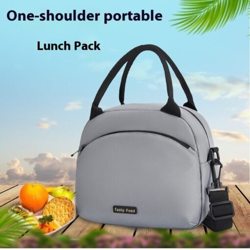 Portable Large Capacity Shoulder Lunch Box Bag - Larawan 2