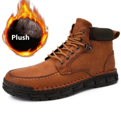 Winter Men's Boots Leisure Plus Size Fleece-lined Platform Casual Shoes Gaobang - Hình ảnh 2