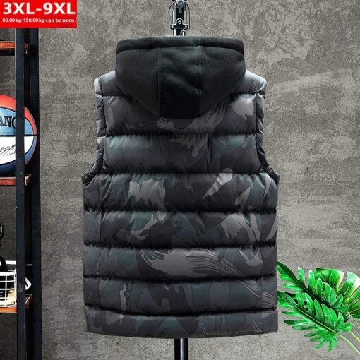Autumn And Winter Men's Camouflage Hooded Cotton Vest Warm Sleeveless - immagine 3