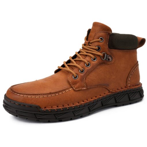 Winter Men's Boots Leisure Plus Size Fleece-lined Platform Casual Shoes Gaobang - Hình ảnh 3
