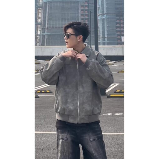 Cropped Leather Coat American Pu Shuai High Sense Men - Image 7