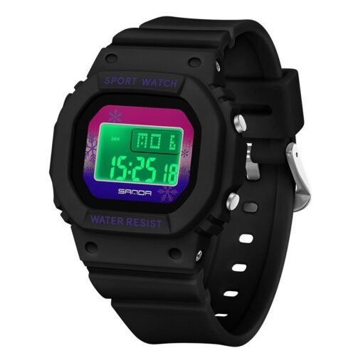 Square Electronic Watch Colorful Creativity For Male And Female Students - 图片 6