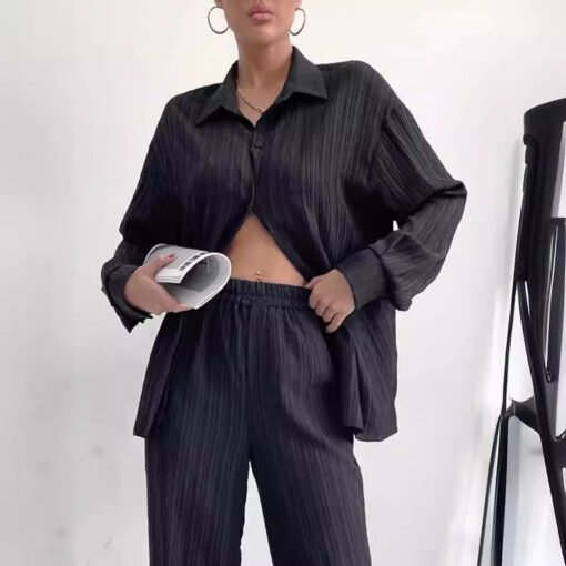Women's Shirt Collar Loose Cardigan Long-sleeve Suit - Larawan 2