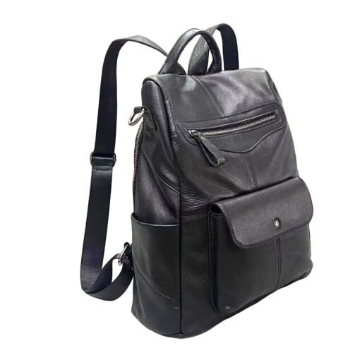 Black First Layer Cowhide Women's Backpack Trendy Fashion - Image 4