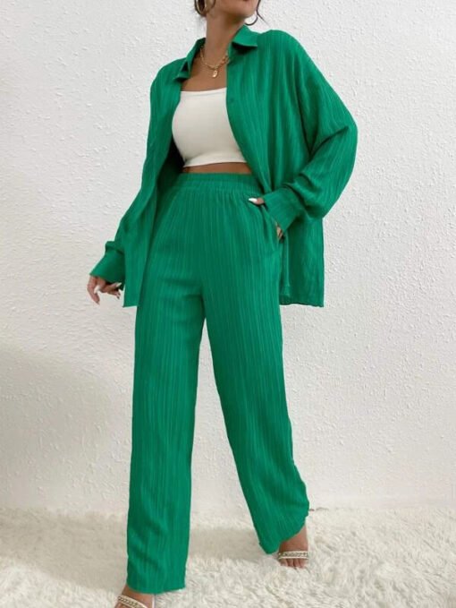 Women's Shirt Collar Loose Cardigan Long-sleeve Suit - Larawan 6