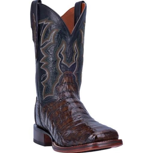 Men's Retro Square Head Embroidered Mid-calf Split Casual Wild Boots - 图片 4