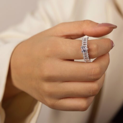 European And American Wedding Heart-shaped Series Ring Colored Gems Design Sense - Image 6