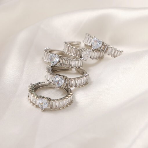 European And American Wedding Heart-shaped Series Ring Colored Gems Design Sense - Image 4