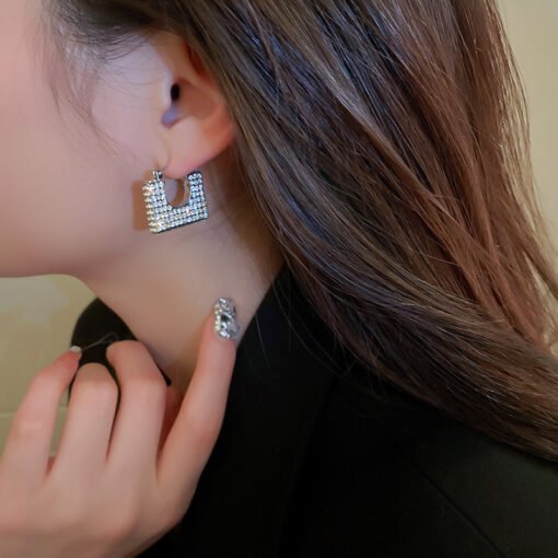 Fashion Diamond Geometric Square Earrings