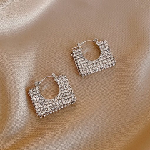 Fashion Diamond Geometric Square Earrings - Image 4
