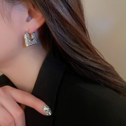 Fashion Diamond Geometric Square Earrings - Image 5
