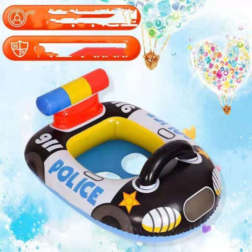 Children's New Swimming Ring PVC Inflatable Police Car Swimming Ring - immagine 4