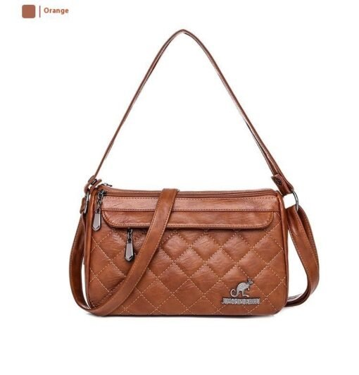 PU Soft Leather Textured Crossbody Bag - Image 2