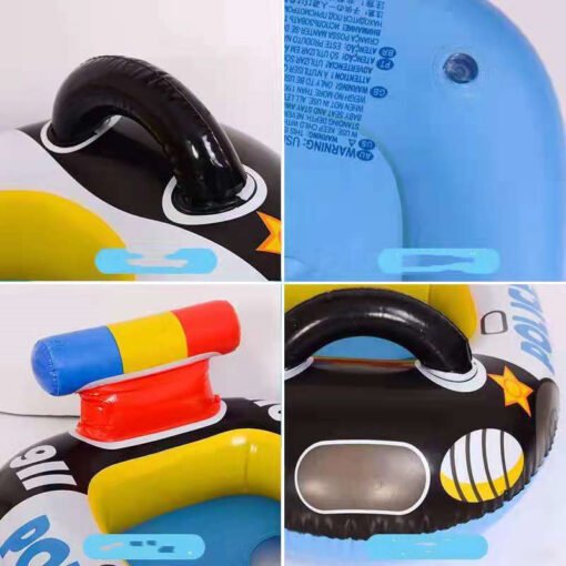 Children's New Swimming Ring PVC Inflatable Police Car Swimming Ring - immagine 3