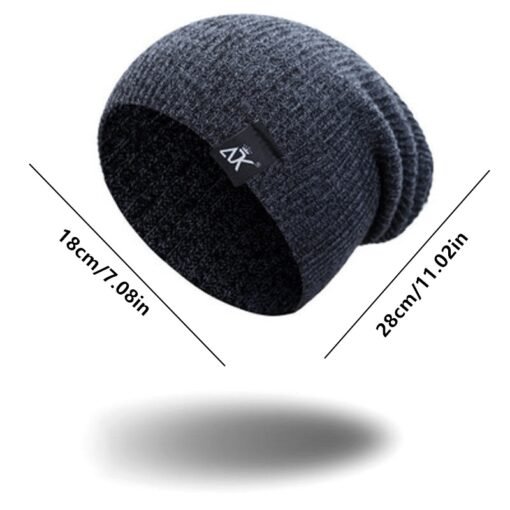 Unisex Fashionable Knitted Beanie, Winter Wool Elastic Hat For Outdoor Cycling, Camping, Travel Winter Beanie Hat Acrylic Knit Hats For Men Women - Imagen 6