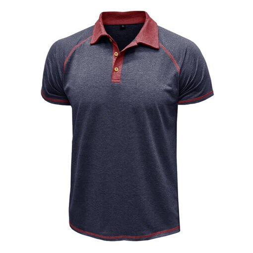 Men's Short-sleeved Lapel Henry T-shirt Men's POLO Bottoming Shirt - immagine 6