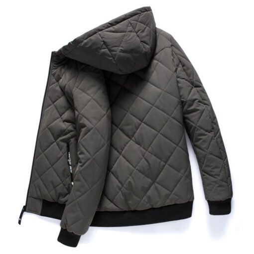 Men's Fall Winter Hooded Velvet Cotton Clothes - Larawan 7