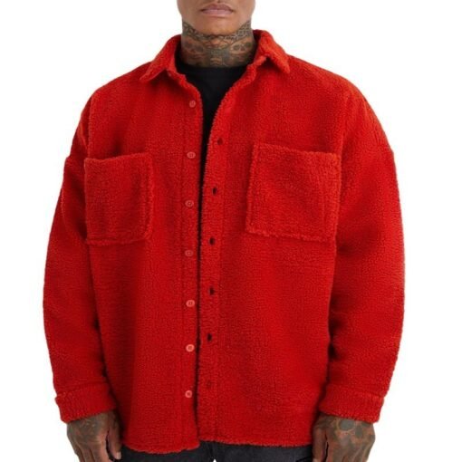 Loose Button Polo Collar Solid Color Cardigan Jacket Men - immagine 7