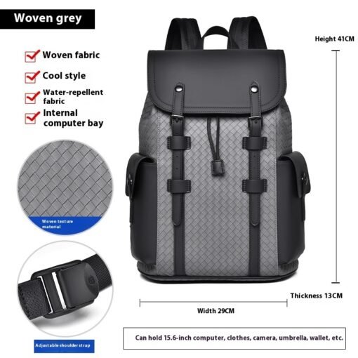 Curved Shoulder Strap New Men's Casual Business Travel Backpack - Imagen 7