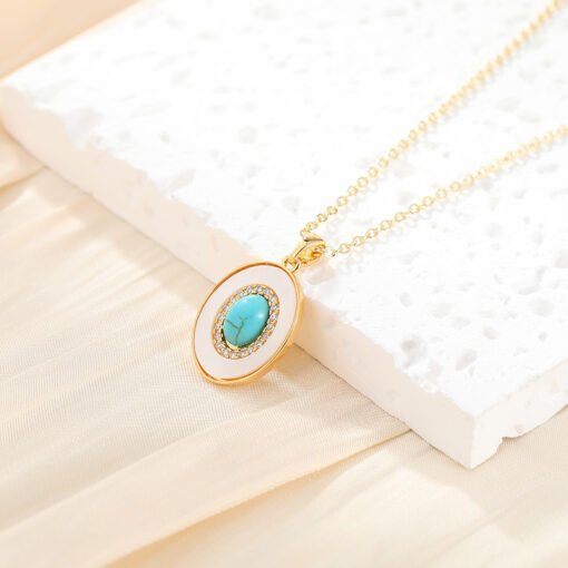 Fashion Simple Niche Oval Couple Necklace - 图片 2