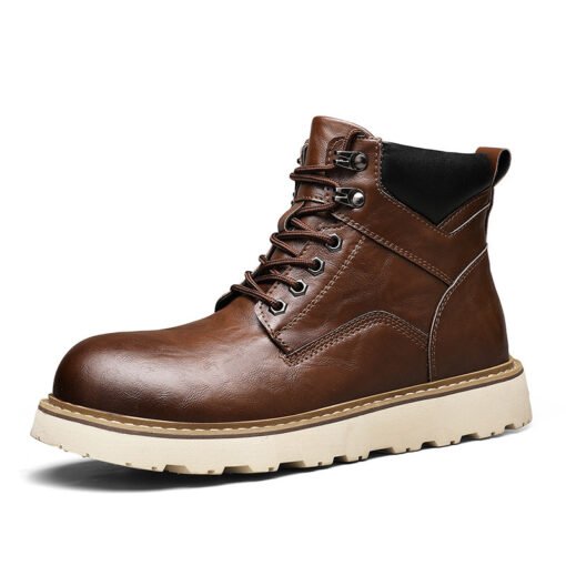New Men's Platform High-top Motorcycle Sports Leisure Worker Boot - Image 5
