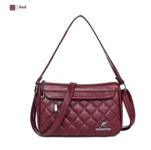PU Soft Leather Textured Crossbody Bag - Image 3