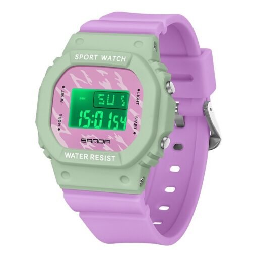 Square Electronic Watch Colorful Creativity For Male And Female Students - 图片 7