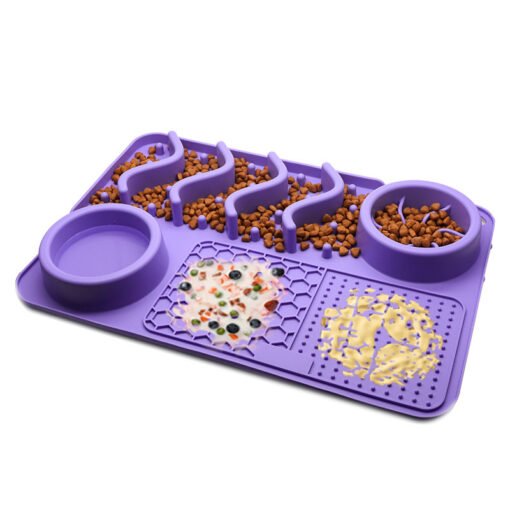 Dog Silicone Licking Pad Pet Licking Mat Silicone Smelling Mat Multifunctional Food Bowl Pets Supplies - Imagen 3