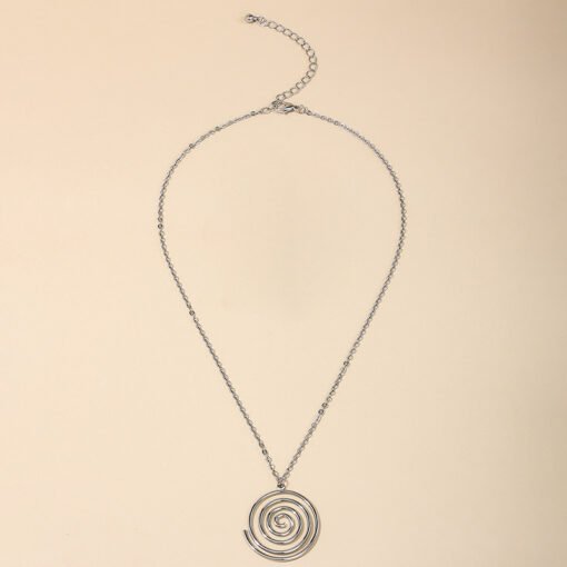 New Vortex Necklace Hollow Out Niche Hip Hop Geometric Ring Earrings Pendant Suit - Image 7